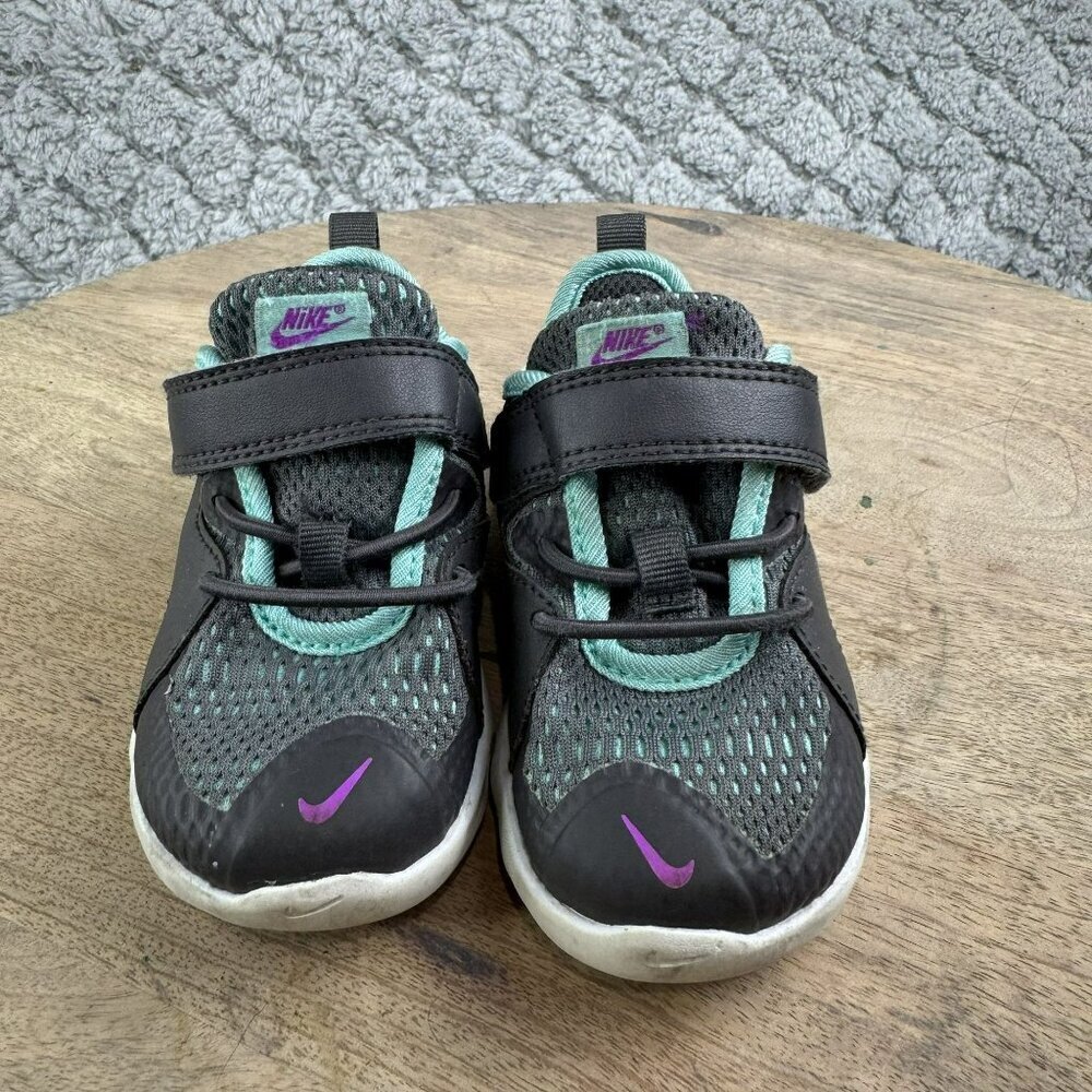 Nike Toddler Flex Contact 2 Size 5C Black & Teal Sneakers With Strap Size 5C‎